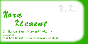 nora klement business card